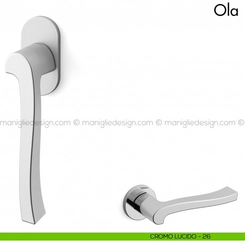 Maniglia per finestra martellina DK Ola Mandelli cromo