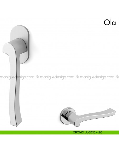 Maniglia per finestra martellina DK Ola Mandelli cromo