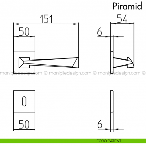 Maniglia per porta Piramid Mandelli foro patent