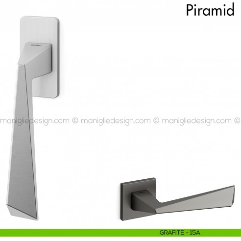 Maniglia per finestra martellina DK Piramid Mandelli grafite