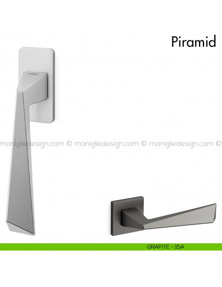 Maniglia per finestra martellina DK Piramid Mandelli grafite