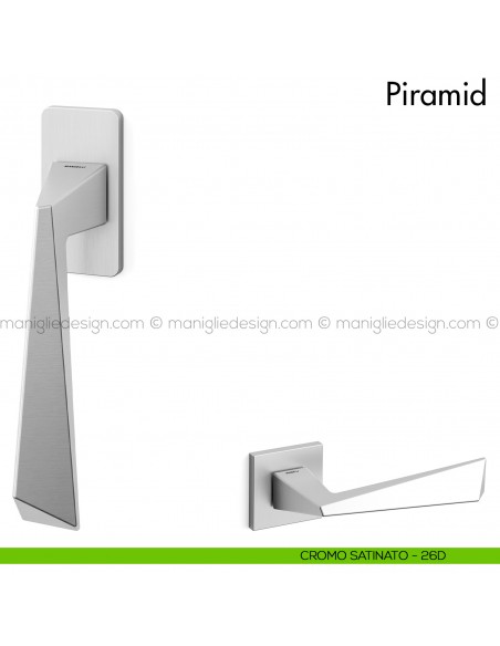 Maniglia per finestra martellina DK Piramid Mandelli cromo satinato
