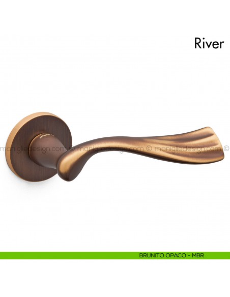 Maniglia per porta River Mandelli brunito opaco