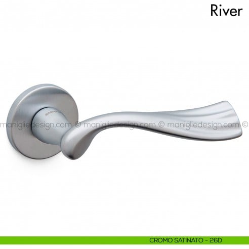 Maniglia per porta River Mandelli cromo satinato