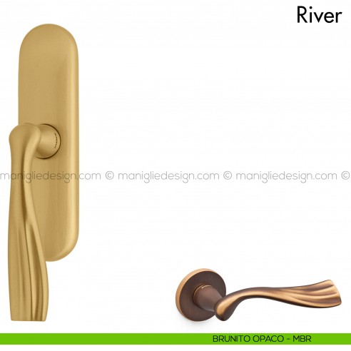 Maniglia per finestra cremonese River Mandelli brunito opaco