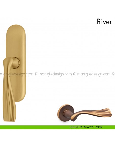 Maniglia per finestra cremonese River Mandelli brunito opaco