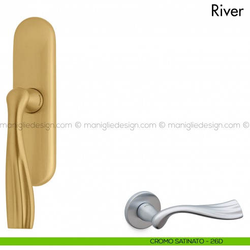 Maniglia per finestra cremonese River Mandelli cromo satinato