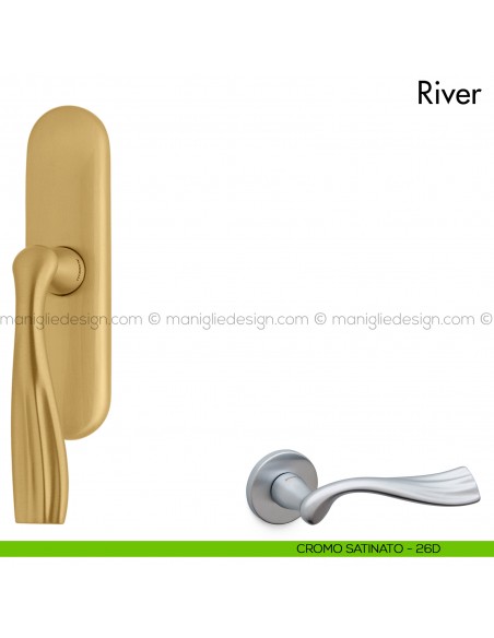 Maniglia per finestra cremonese River Mandelli cromo satinato