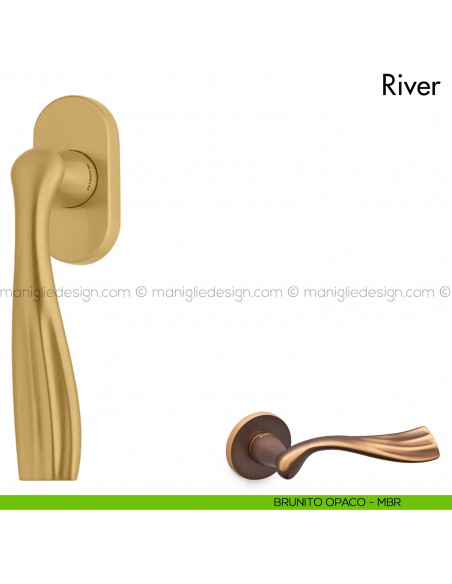 Maniglia per finestra martellina DK River Mandelli brunito opaco