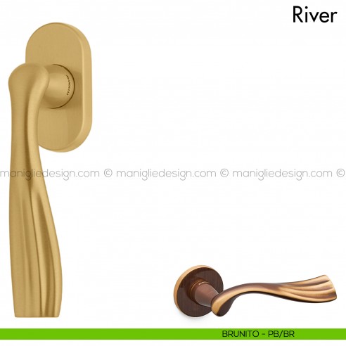 Maniglia per finestra martellina DK River Mandelli brunito