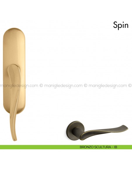 Maniglia per finestra cremonese Spin Mandelli bronzo scultura