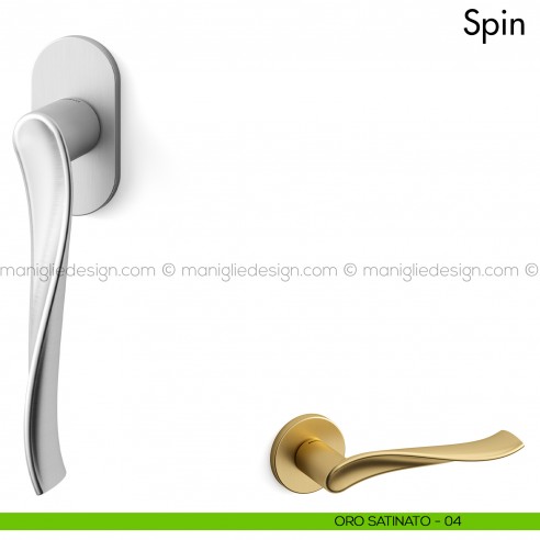 Maniglia per finestra martellina DK Spin Mandelli oro satinato