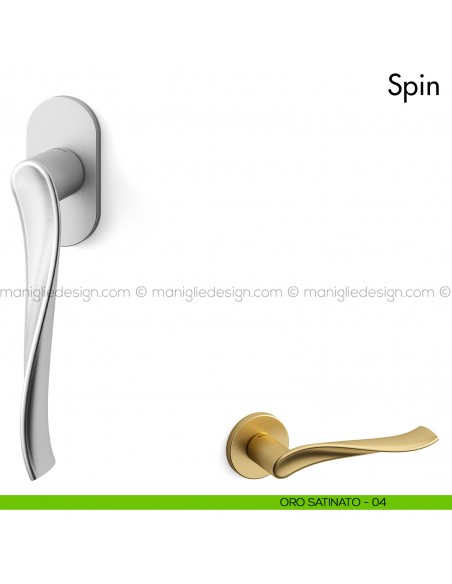 Maniglia per finestra martellina DK Spin Mandelli oro satinato
