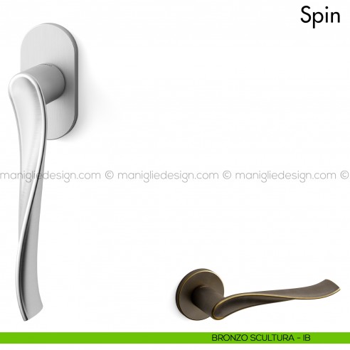 Maniglia per finestra martellina DK Spin Mandelli bronzo scultura