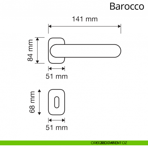 Maniglia per porta interna Barocco Linea Calì rosetta ovale foro patent