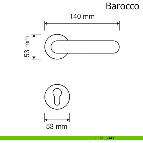 Maniglia per porta interna Barocco Linea Calì rosetta tonda foro yale
