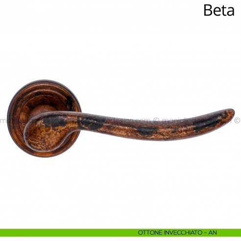 Maniglia per porta interna Beta Linea Calì ottone invecchiato