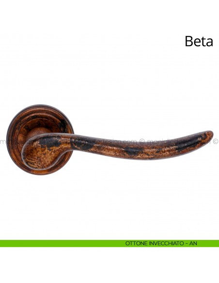 Maniglia per porta interna Beta Linea Calì ottone invecchiato