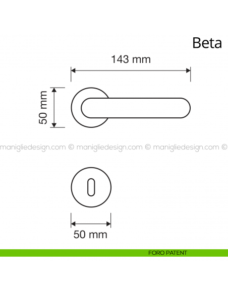 Maniglia per porta interna Beta Linea Calì foro patent