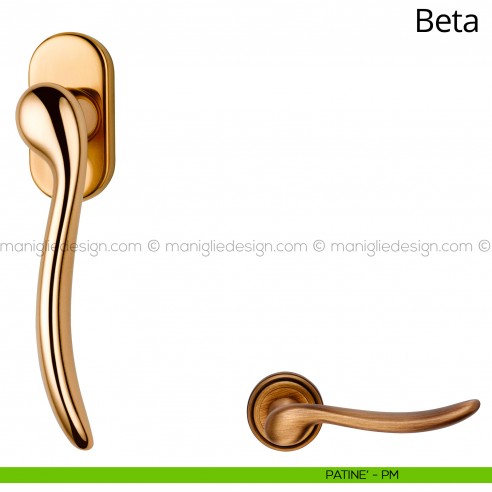 Maniglia per finestra martellina DK Beta Linea Calì patinè