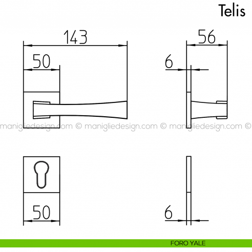 Maniglia per porta Telis Mandelli foro yale
