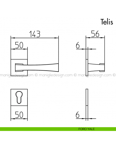 Maniglia per porta Telis Mandelli foro yale