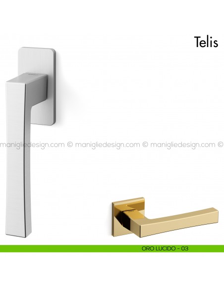 Maniglia per finestra martellina DK Telis Mandelli oro