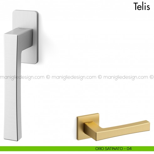 Maniglia per finestra martellina DK Telis Mandelli oro satinato