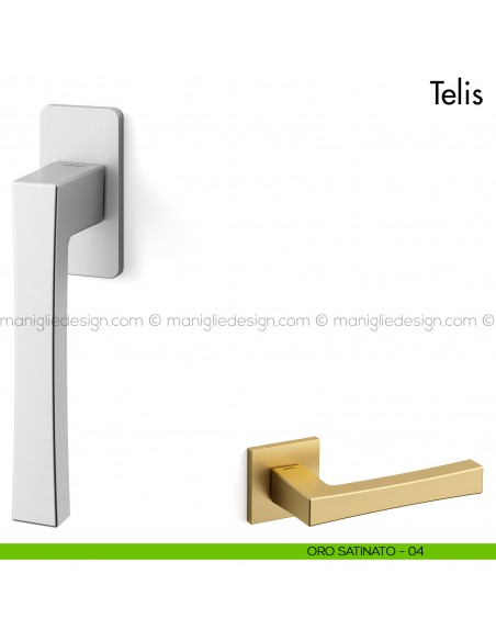 Maniglia per finestra martellina DK Telis Mandelli oro satinato