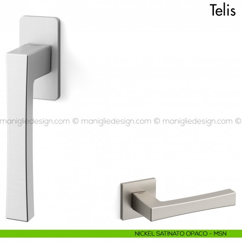 Maniglia per finestra martellina DK Telis Mandelli nickel satinato opaco
