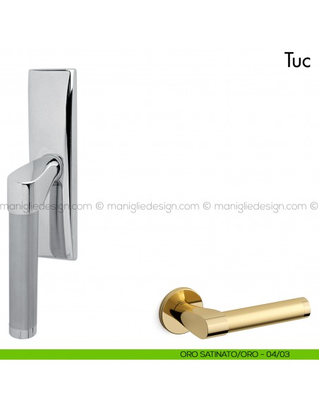 Maniglia per finestra cremonese Tuc Mandelli oro - oro satinato