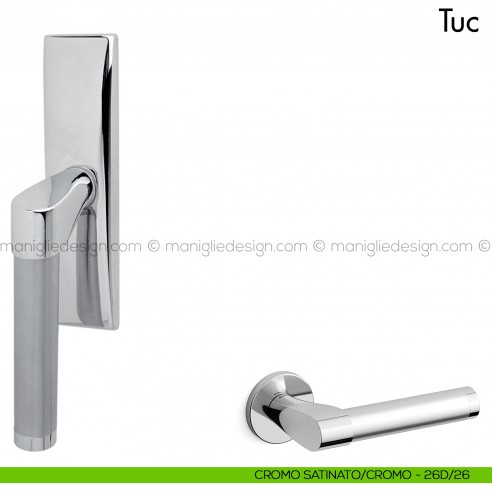 Maniglia per finestra cremonese Tuc Mandelli cromo - cromo satinato