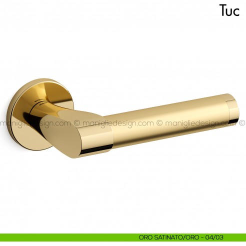 Maniglia per porta Tuc Mandelli oro - oro satinato