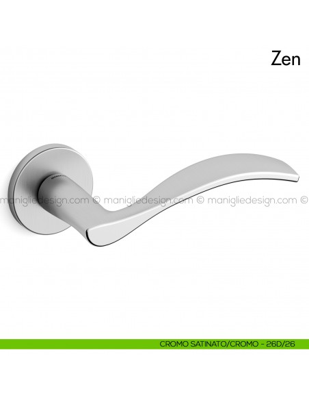 Maniglia per porta Zen Mandelli cromo satinato - cromo