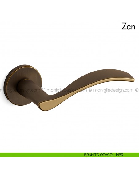 Maniglia per porta Zen Mandelli brunito opaco