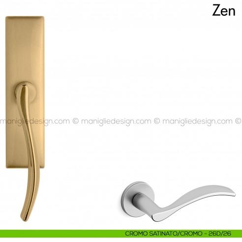 Maniglia per finestra cremonese Zen Mandelli cromo satinato - cromo