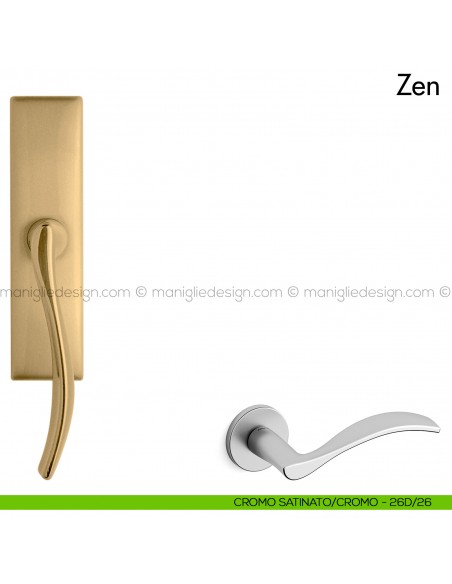 Maniglia per finestra cremonese Zen Mandelli cromo satinato - cromo