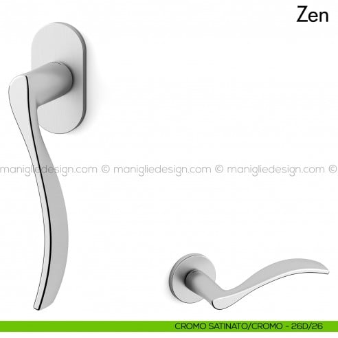 Maniglia per finestra martellina DK Zen Mandelli cromo satinato - cromo