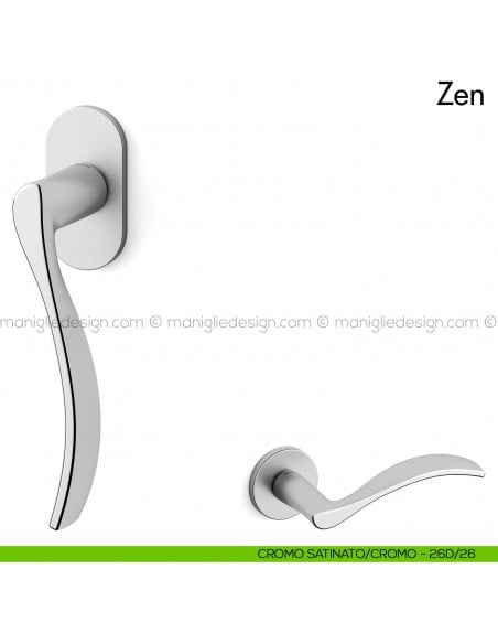 Maniglia per finestra martellina DK Zen Mandelli cromo satinato - cromo