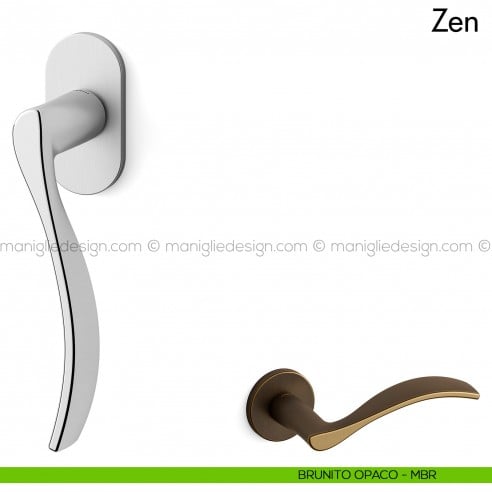 Maniglia per finestra martellina DK Zen Mandelli brunito opaco