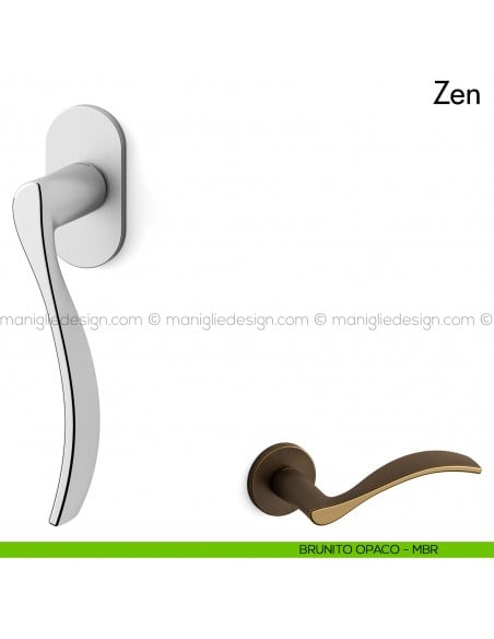 Maniglia per finestra martellina DK Zen Mandelli brunito opaco
