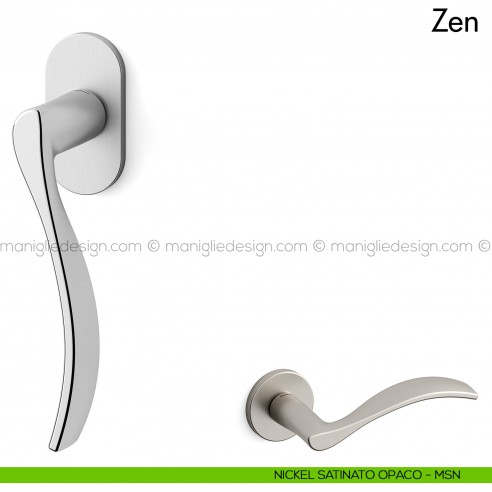 Maniglia per finestra martellina DK Zen Mandelli nickel satinato opaco