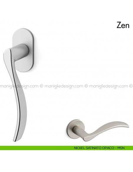 Maniglia per finestra martellina DK Zen Mandelli nickel satinato opaco