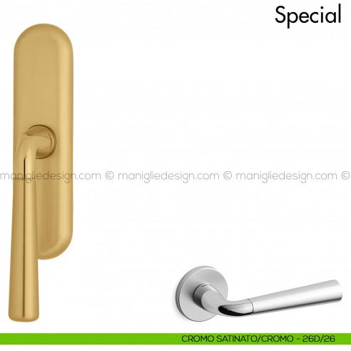 Maniglia per finestra cremonese Special 90 Mandelli cromo - cromo satinato
