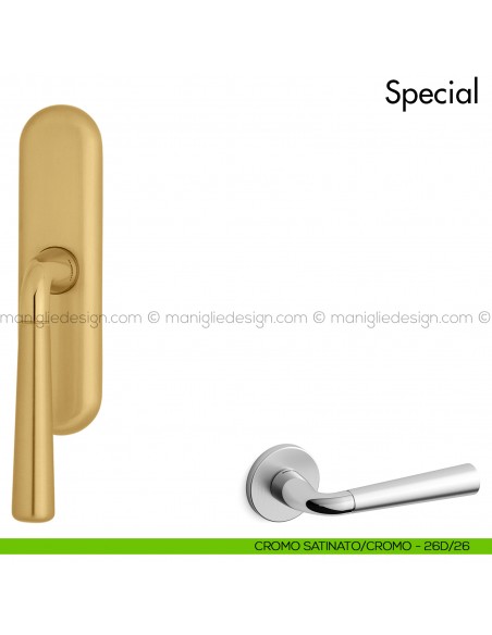 Maniglia per finestra cremonese Special 90 Mandelli cromo - cromo satinato