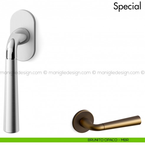 Maniglia per finestra martellina DK Special 90 Mandelli brunito opaco