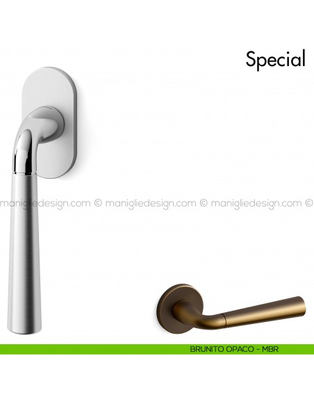 Maniglia per finestra martellina DK Special 90 Mandelli brunito opaco
