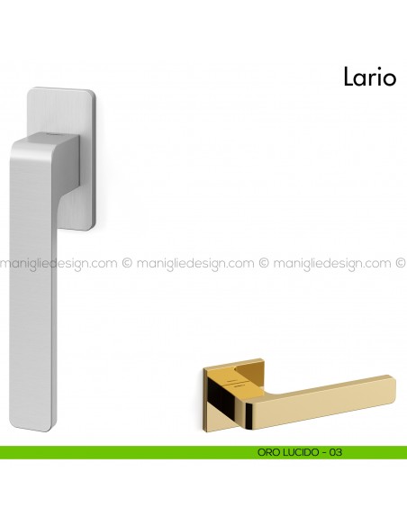 Maniglia per finestra martellina Lario Mandelli oro