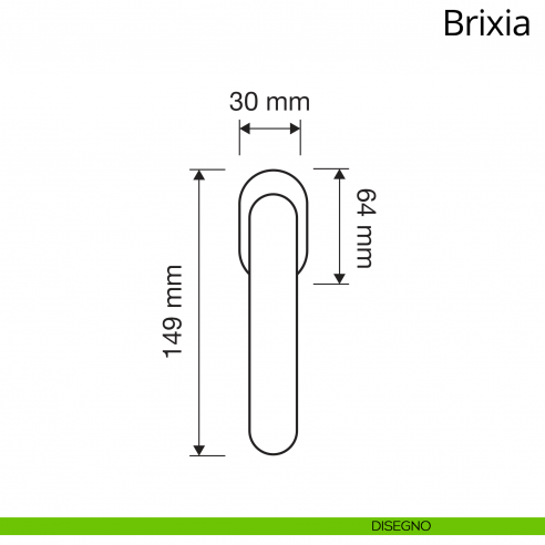 Maniglia per finestra martellina DK Brixia Linea Calì disegno