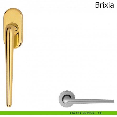 Maniglia per finestra martellina DK Brixia Linea Calì cromo satinato